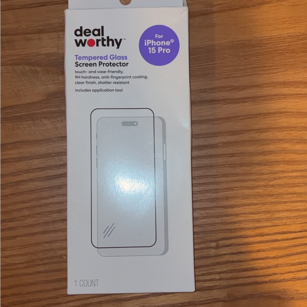 Tempered Glass Screen Protector for iPhone 15 Pro - Clear